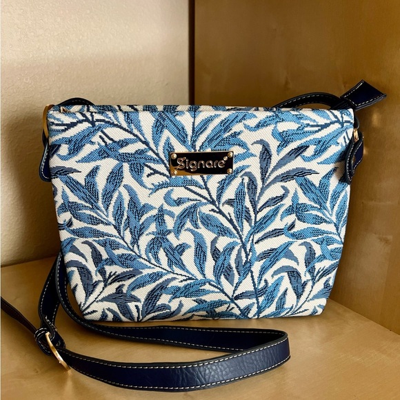 Signare Handbags - Signare William Morris Willow Bough Blue Tapestry Crossbody Bag